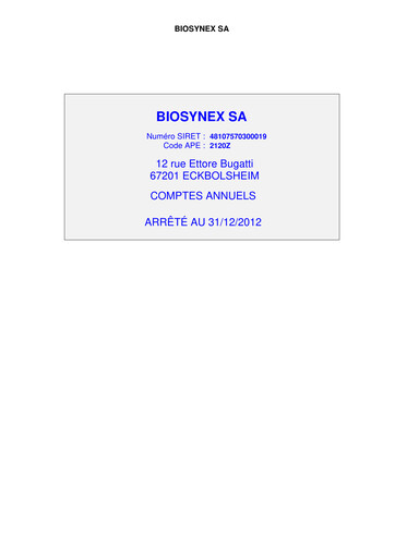 Thumbnail Biosynex Financial Report 2012