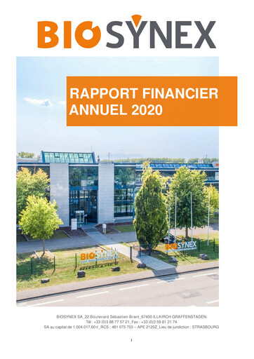 Thumbnail Biosynex Financial Report 2020