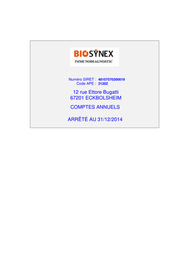 Thumbnail Biosynex Financial Statement 2014