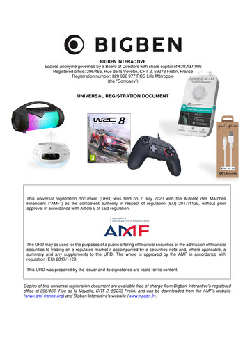 Thumbnail BigBen Interactive Universal Registration Document 2019-2020