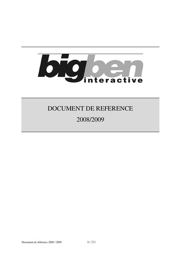 Thumbnail BigBen Interactive Universal Registration Document 2008-2009