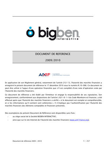 Thumbnail BigBen Interactive Universal Registration Document 2009-2010