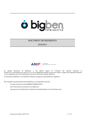 Thumbnail BigBen Interactive Universal Registration Document 2010-2011