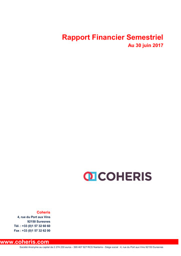 Thumbnail Coheris SA Half-year Report 2017-h1