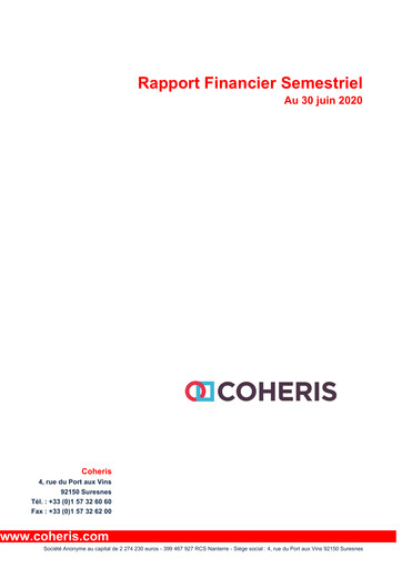 Thumbnail Coheris SA Half-year Report 2020-h1