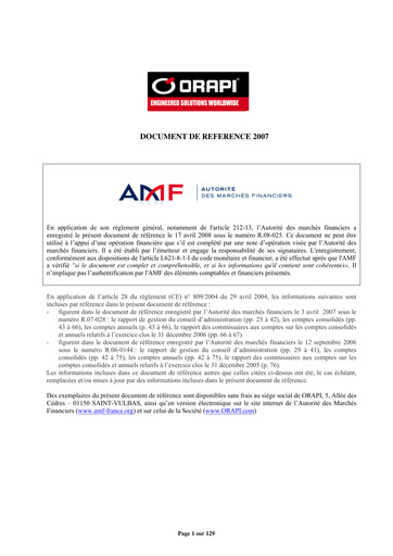Thumbnail Orapi SA Universal Registration Document 2007