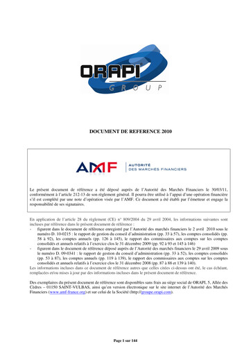 Thumbnail Orapi SA Universal Registration Document 2010