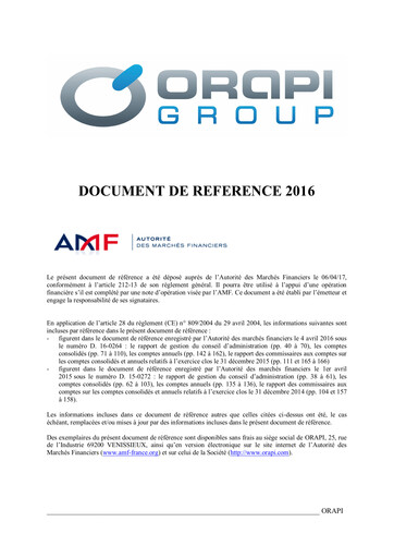Thumbnail Orapi SA Universal Registration Document 2016