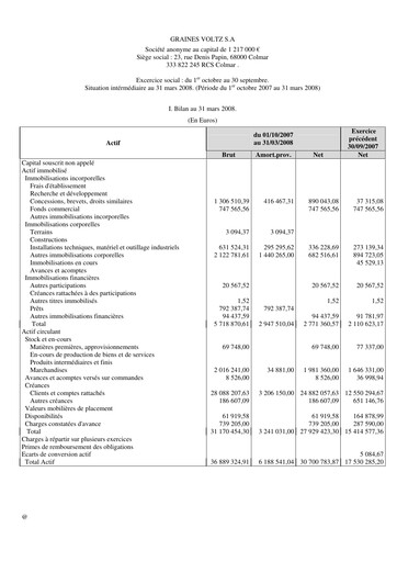 Thumbnail Graines Voltz Financial Report 2008-h1