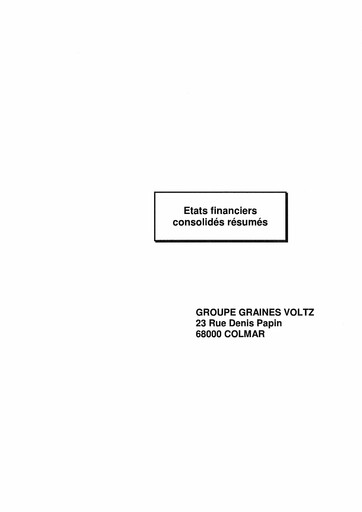 Thumbnail Graines Voltz Financial Report 2010-h1