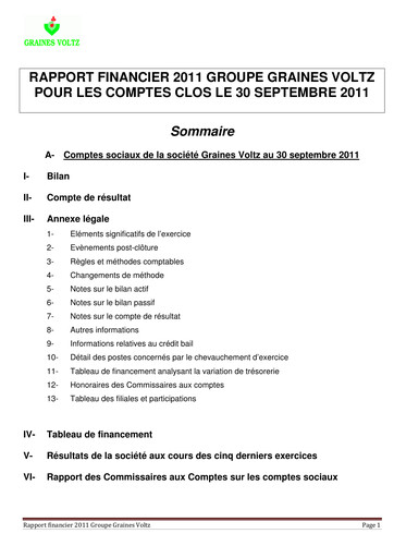 Thumbnail Graines Voltz Financial Report 2011