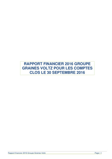 Thumbnail Graines Voltz Financial Report 2016