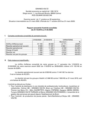 Thumbnail Graines Voltz Half-year Report 2019-h1