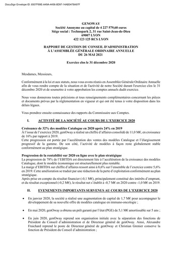 Thumbnail genOway Annual Report 2020