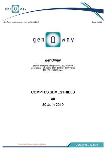 Miniature genOway Rapport financier 2019-h1