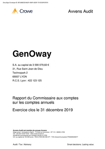 Miniature genOway Bilan financier 2019