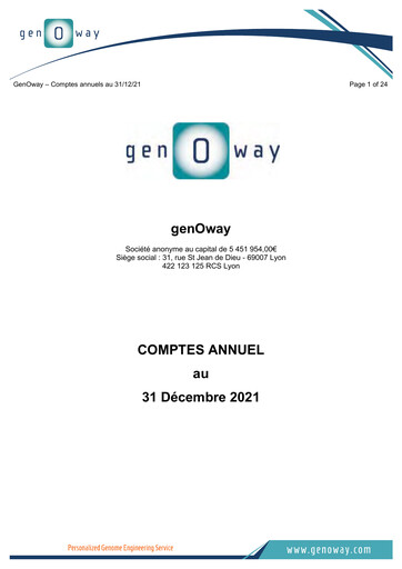 Miniature genOway Bilan financier 2021