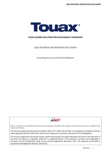 Thumbnail Touax SCA Universal Registration Document 2024
