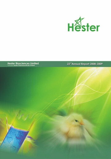 Thumbnail Hester Biosciences
 Annual Report 2008-2009