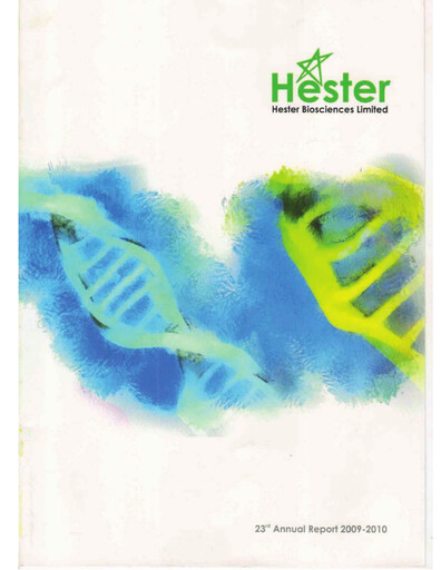 Thumbnail Hester Biosciences
 Annual Report 2009-2010