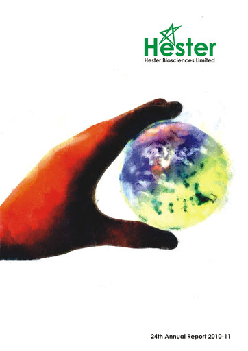 Thumbnail Hester Biosciences
 Annual Report 2010-2011
