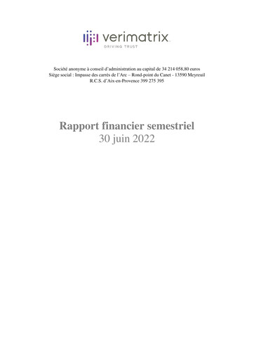 Thumbnail Verimatrix Financial Report 2022-h1