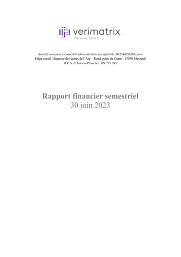 Thumbnail Verimatrix Financial Report 2023-h1