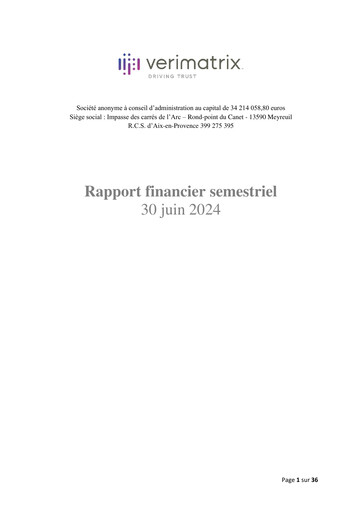 Thumbnail Verimatrix Financial Report 2024-h1