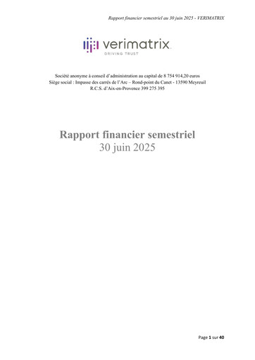 Thumbnail Verimatrix Financial Report 2025-h1