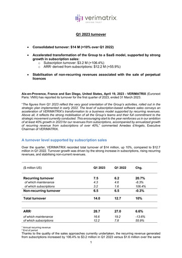 Thumbnail Verimatrix Quarterly Report 2023-q1