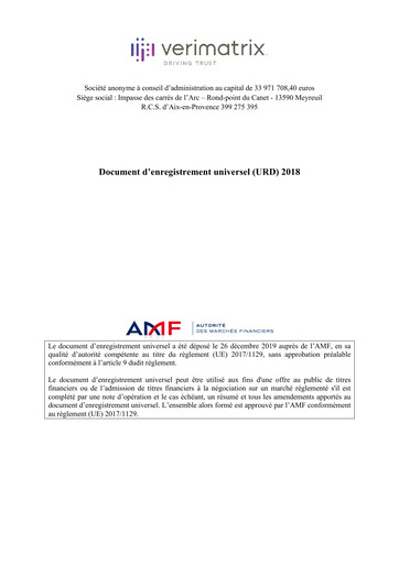 Thumbnail Verimatrix Universal Registration Document 2018