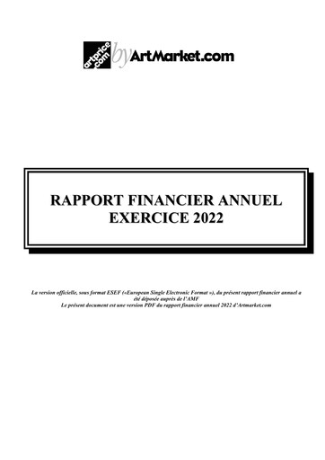 Miniature Artmarket.com Rapport financier 2022