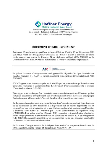 Thumbnail Haffner Energy Universal Registration Document 2022