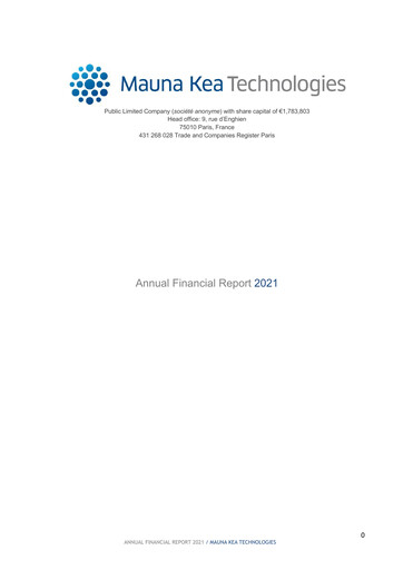 Thumbnail Mauna Kea Technologies Financial Report 2021