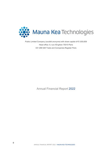 Thumbnail Mauna Kea Technologies Financial Report 2022