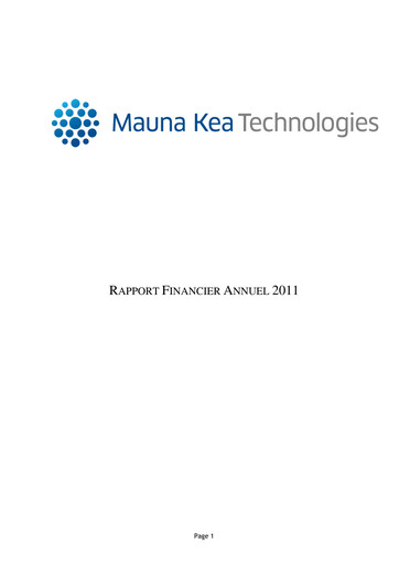 Thumbnail Mauna Kea Technologies Financial Report 2011