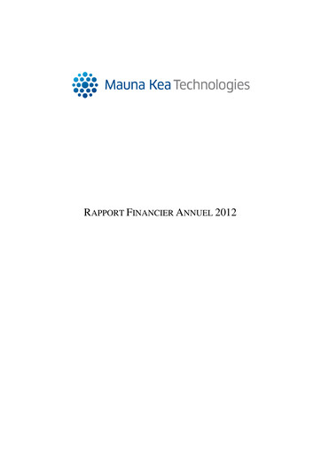 Thumbnail Mauna Kea Technologies Financial Report 2012