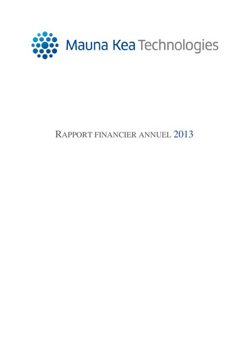 Thumbnail Mauna Kea Technologies Financial Report 2013