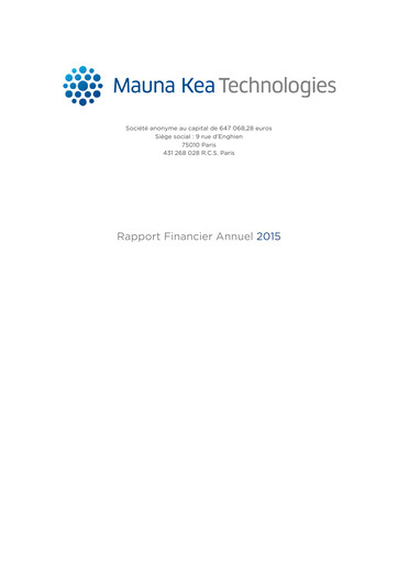 Thumbnail Mauna Kea Technologies Financial Report 2015