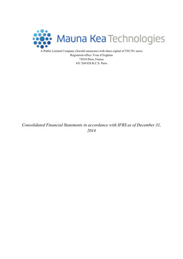 Thumbnail Mauna Kea Technologies Financial Statement 2014