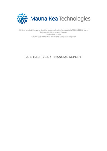 Thumbnail Mauna Kea Technologies Half-year Report 2018