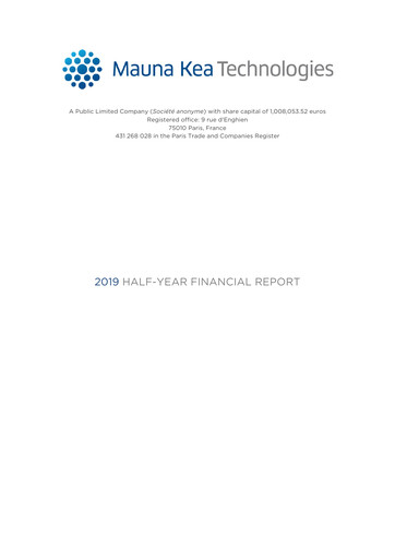Thumbnail Mauna Kea Technologies Half-year Report 2019