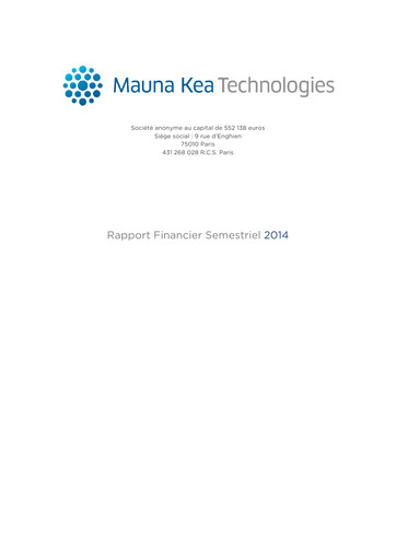 Thumbnail Mauna Kea Technologies Half-year Report 2014
