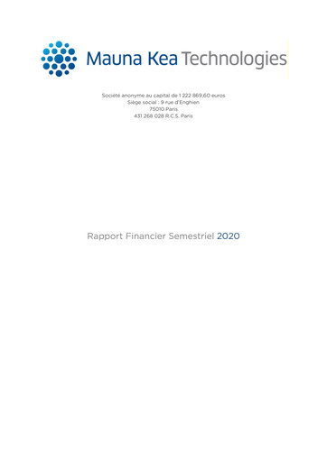 Thumbnail Mauna Kea Technologies Half-year Report 2020