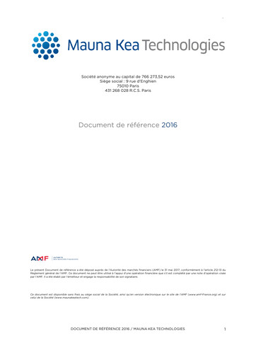 Thumbnail Mauna Kea Technologies Universal Registration Document 2016