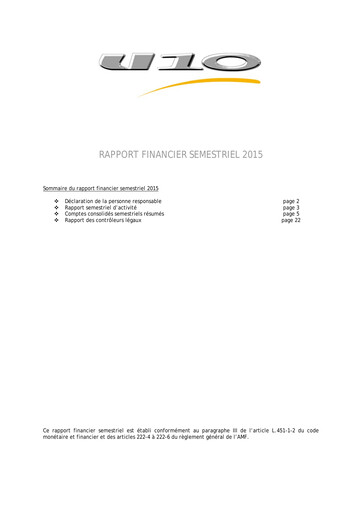 Thumbnail U10 Corp Half-year Report 2015-h1