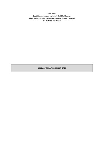 Thumbnail Predilife Financial Report 2022