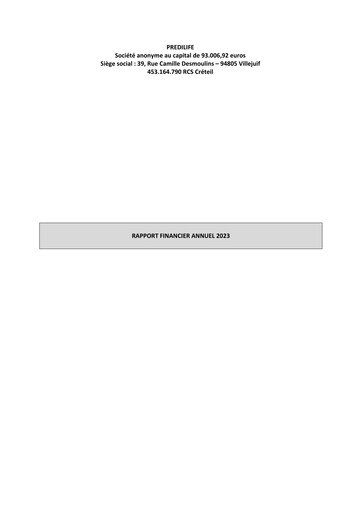 Thumbnail Predilife Financial Report 2023