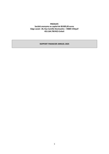 Thumbnail Predilife Financial Report 2025