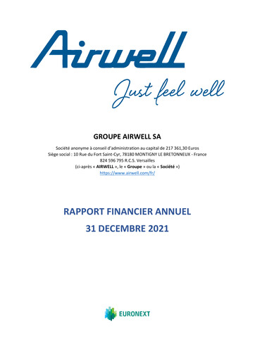 Miniature Groupe Airwell Rapport financier 2021
